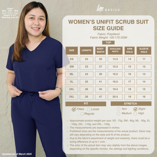 HTP Basics Women's Unifit Scrub Suit - Uniform for Nurse Doctor Clinic Spa Salon & more