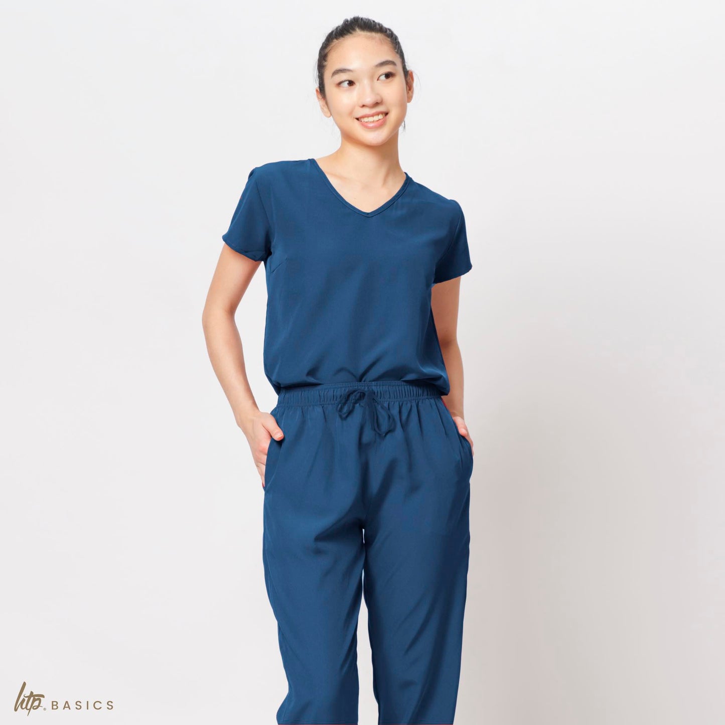 HTP Basics Women's Unifit Scrub Suit - Uniform for Nurse Doctor Clinic Spa Salon & more